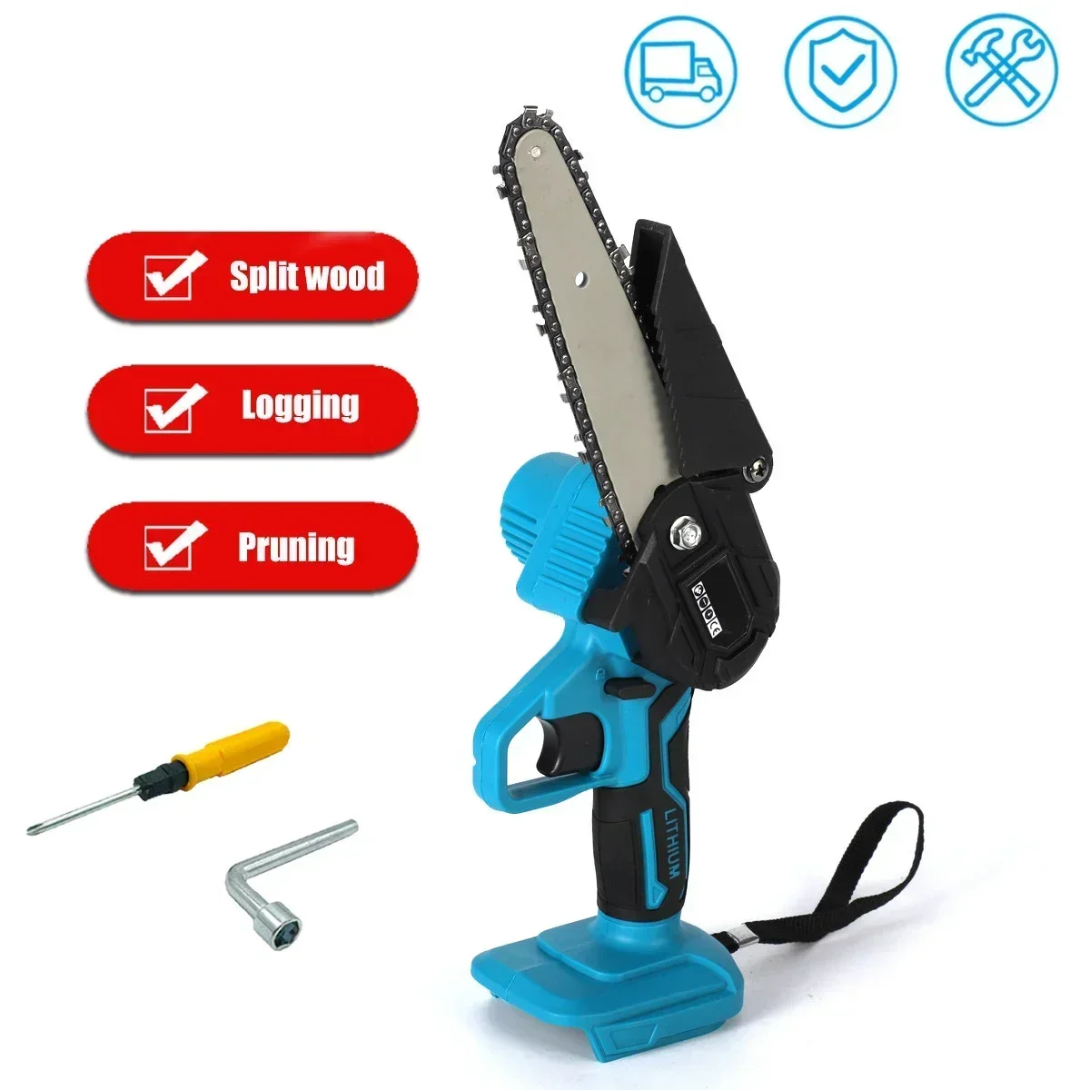 6 Inch Cordless Chainsaw MiniElectric ChainSaw Variable Speed Woodworking Pruning Saw Cutting Tool for Makita 18V Battery