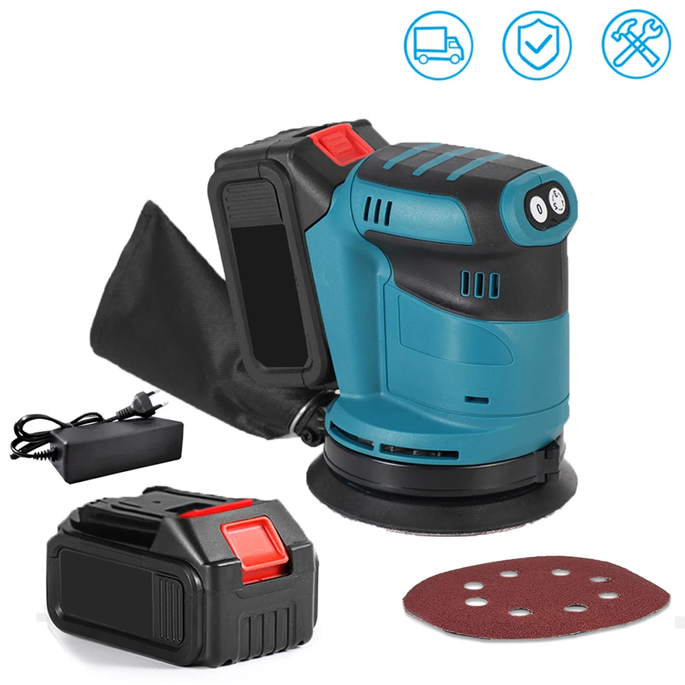 Lijadora Orbital Eléctrica de 11000 RPM, Pulidora de 3 Velocidades Ajustables, Máquina para Pulir Autos con Disco de Papel de Lija de 125 mm, Herramientas Portátiles para Trabajos de Bricolaje en Madera y Pulido Automotriz