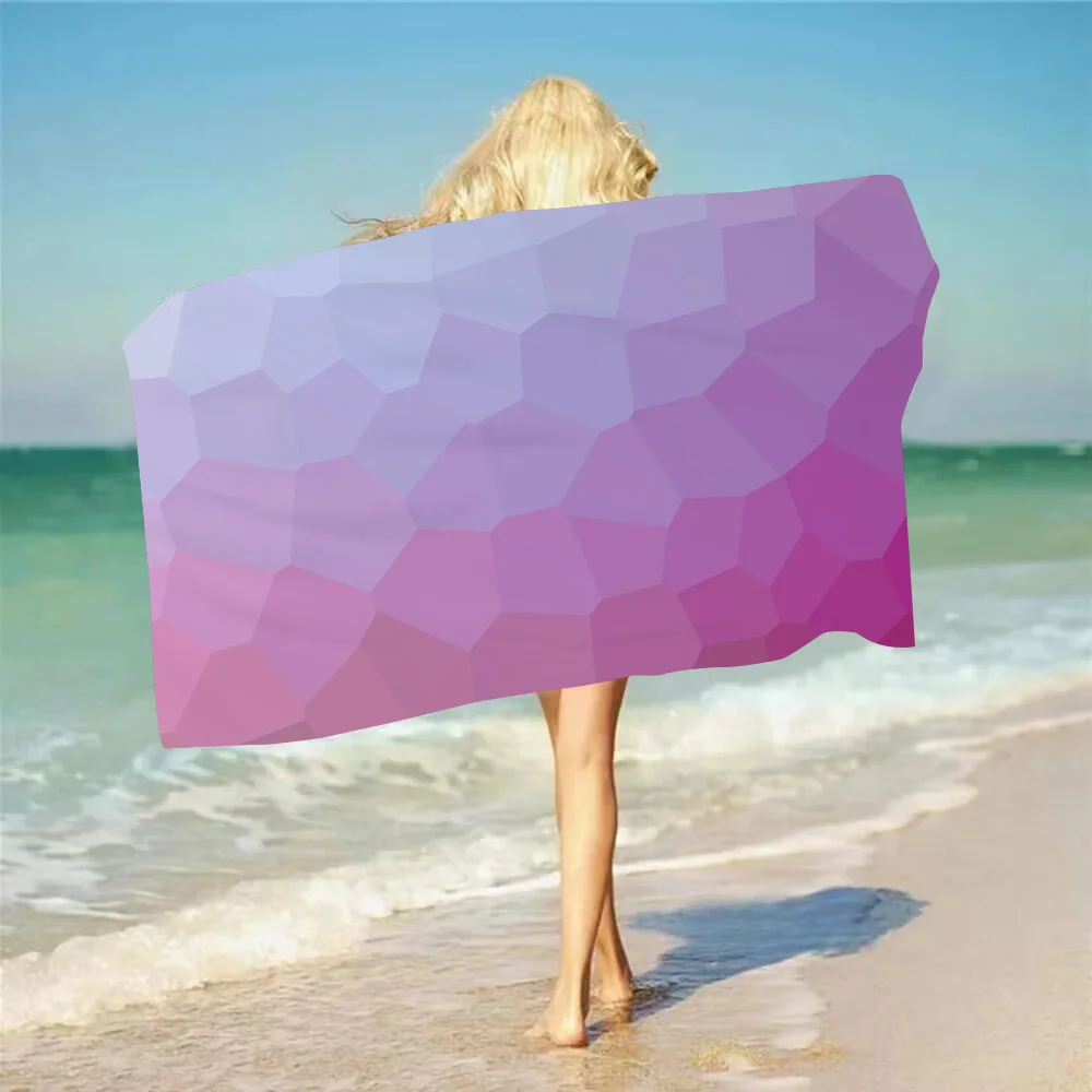 

1PC Abstract Polygonal Towel Microfiber Beach Towel Quick Dry Kids Beach Blanket Soft Unisex Camping Pool Towel