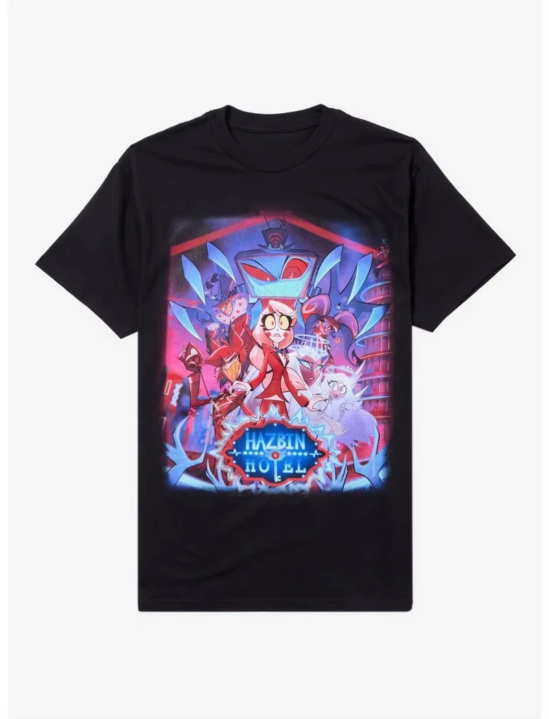 2026 Hazbin Hotel Vox Solo Metal T-Shirt Can Be Worn By Both Men and Women with Pure Cotton Fashionable Short-sleeved Shirts