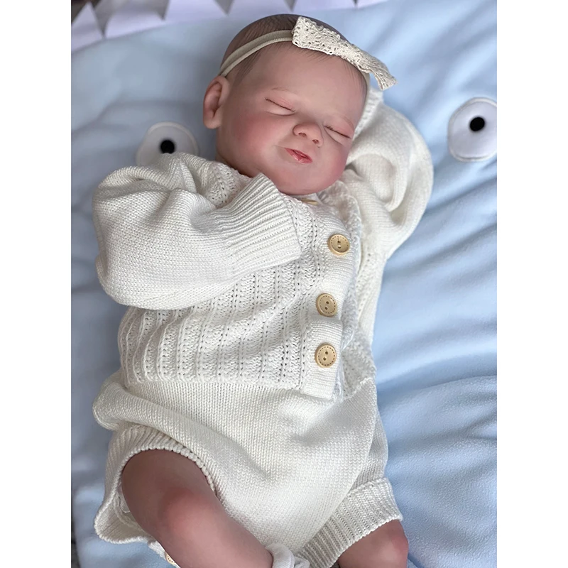 18inch Levi Full Body Newborn Baby Doll Reborn Sleeping Flexible 3D Skin Tone with Visible Veins Hand Root HairDoll DropShipping