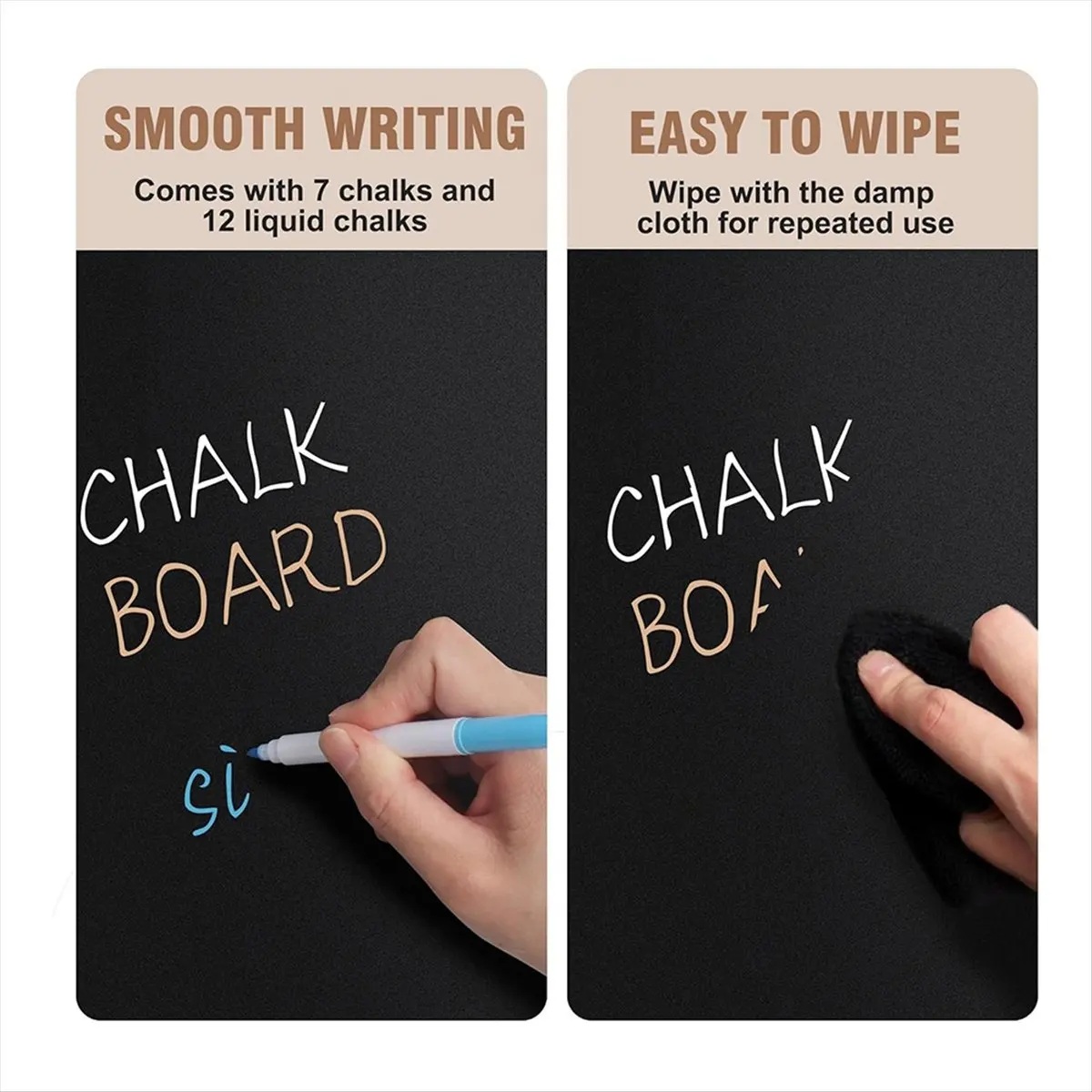 Latest ABBQ-Small Chalkboard Words Sign - 2 Pack 8x12 Inch Tabletop Decorative Chalk Board with Wooden Stand, Double-Sided Erasa