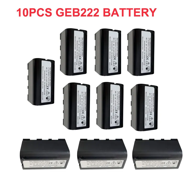 

10PCS GEB222 Battery For Leica TS02/06/09/12/16 Total Stations GPS System ATX1200 1230 Piper 100 200 Lases Survey
