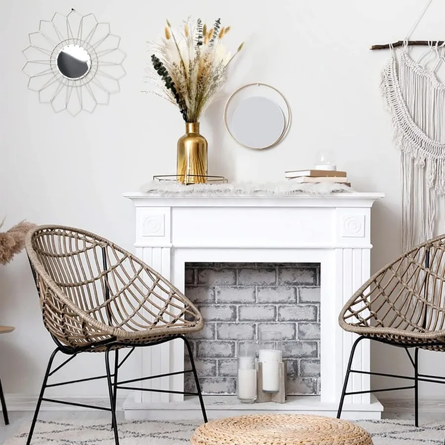 ช่อดอกไม้แห้งธรรมชาติ 17 ดอก พร้อมหญ้าแพมพัสสีเขียว สำหรับตกแต่งแจกันในบ้าน สไตล์โบโฮ ฟาร์มเฮาส์ ตกแต่งบ้าน จัดดอกไม้ ติดทนนาน