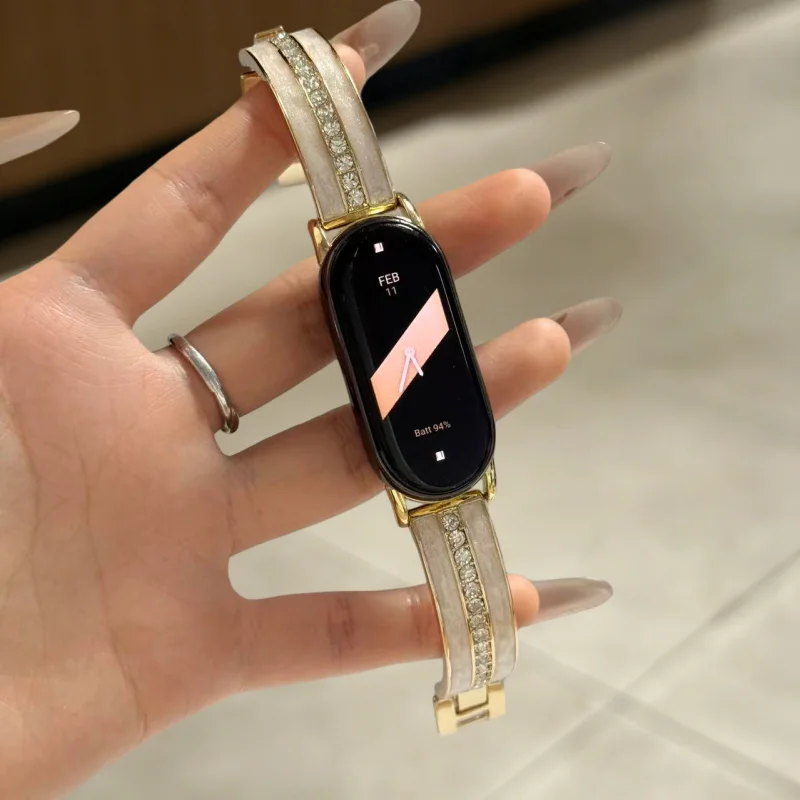 

Drip glue inlaid diamond metal strap suitable Xiaomi Band 8Pro/9Pro，For Mi band 3/4/5/6/7，8/8NFC/9/9NFC/10/10NFC，For Redmi Watch