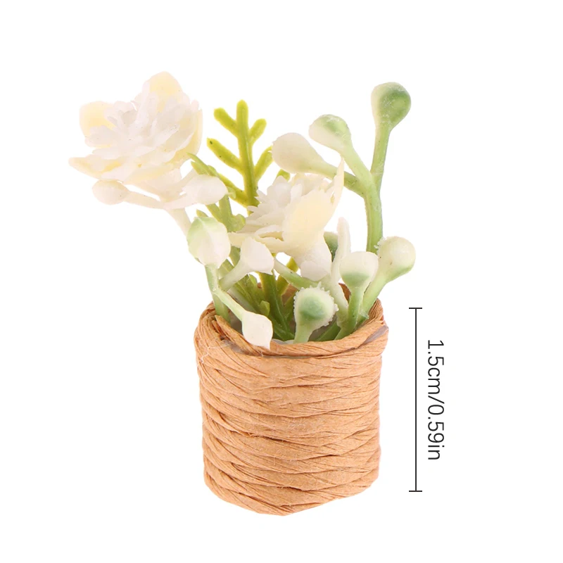 Ramo en miniatura para casa de muñecas, planta en maceta, maceta de flores, bonsái, modelo de decoración para jardín, juguete, accesorios para casa de muñecas, 1:12