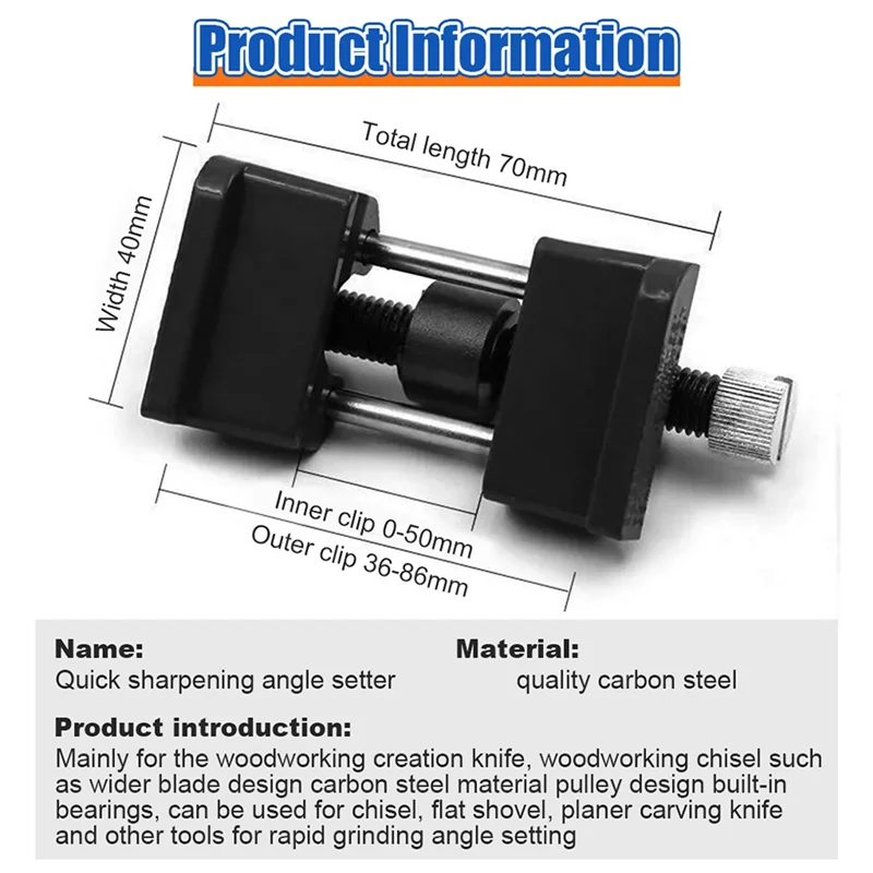 ABPP-Guia per affilare Morsetto per molatura del bordo della guida per affilatura regolabile in acciaio inossidabile per affilare gli strumenti di macinazione Durevole