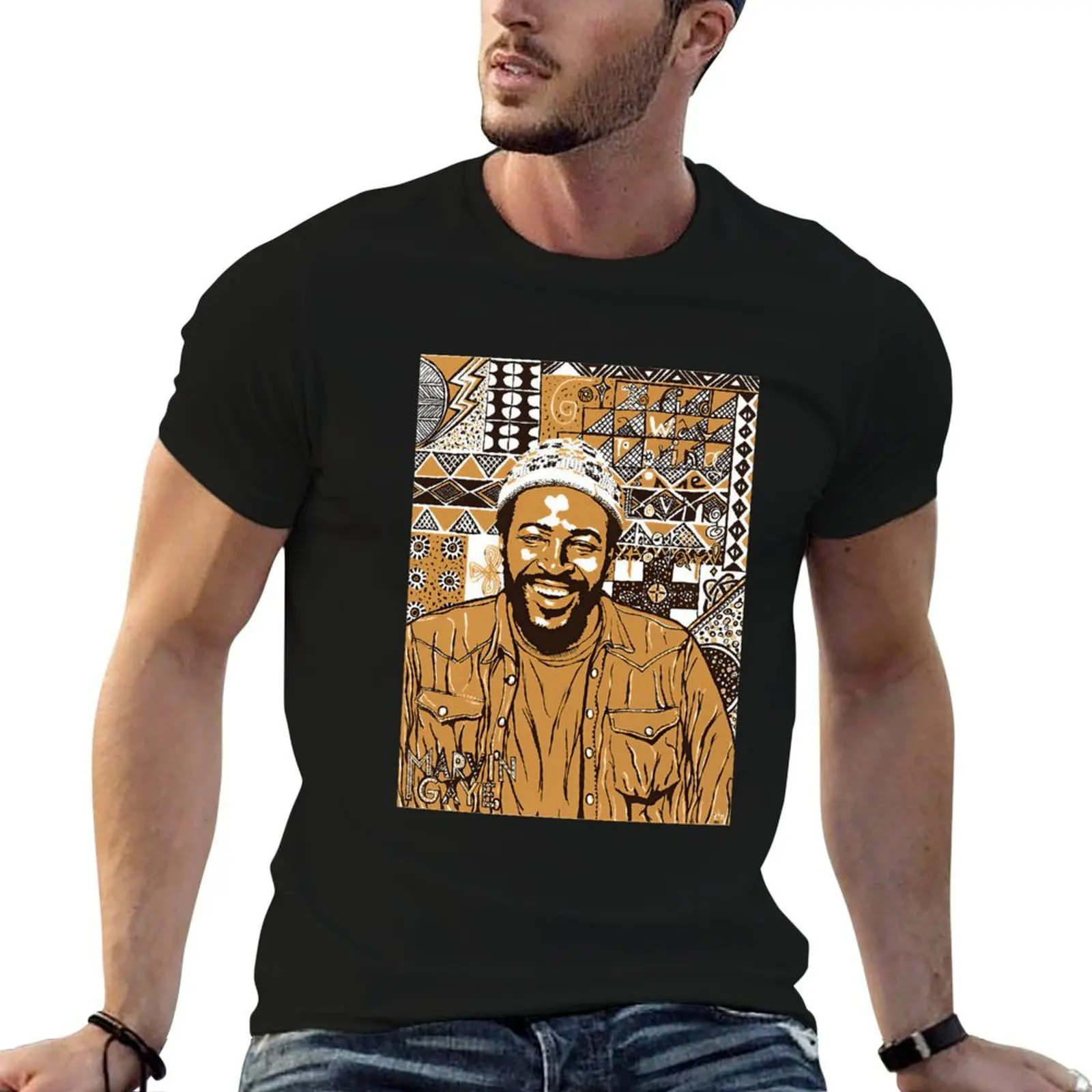 

marvin gaye T-Shirt t shirt man luxury t shirts cotton 100% man t shirts graphic T-Shirt