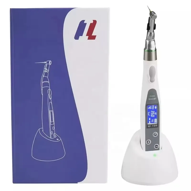 den tal Wireless Endo Motor Smart 9 Programs with LED Lamp and 16:1 Reduction Contra Angle Endodontic Instrument