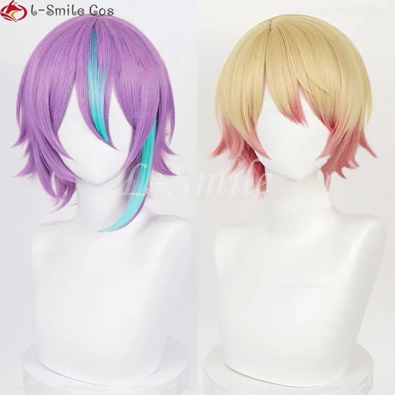 High Quality Tenma Tsukasa Cosplay Wig Short 30cm Gradient Kamishiro Rui Heat Resistant Synthetic Hair Halloween Wigs + Wig Cap