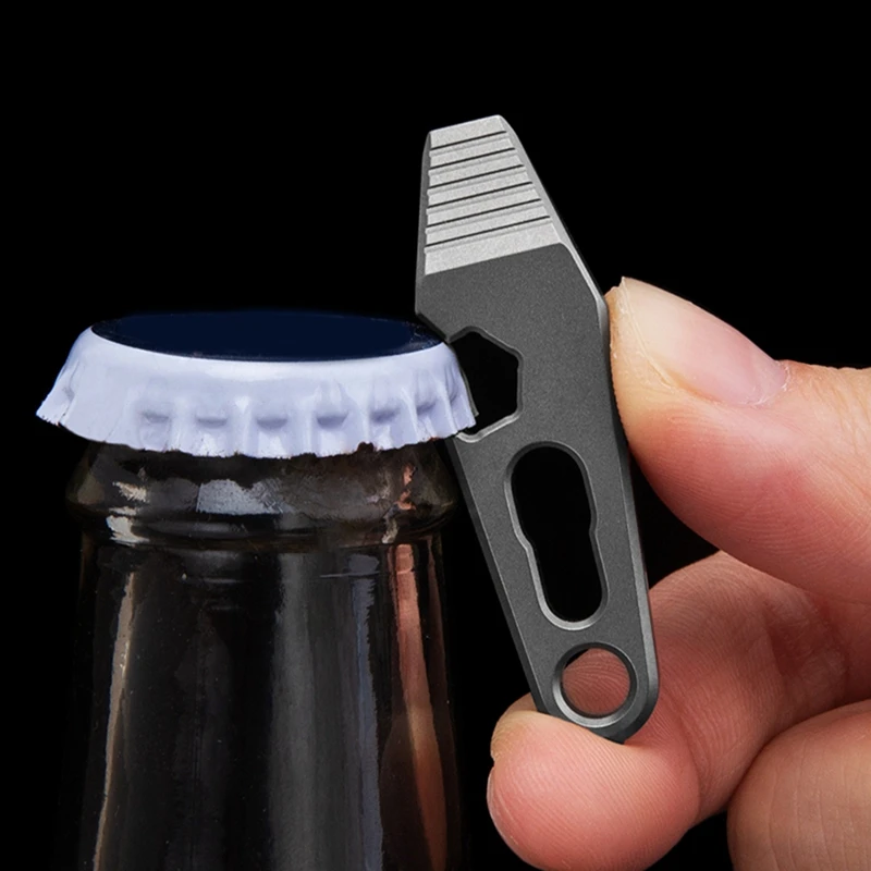 TC4 Titanium Alloy Crowbar Bottle Opener Hexagon Wrench Outdoor Tools Multifunction Camping Gear