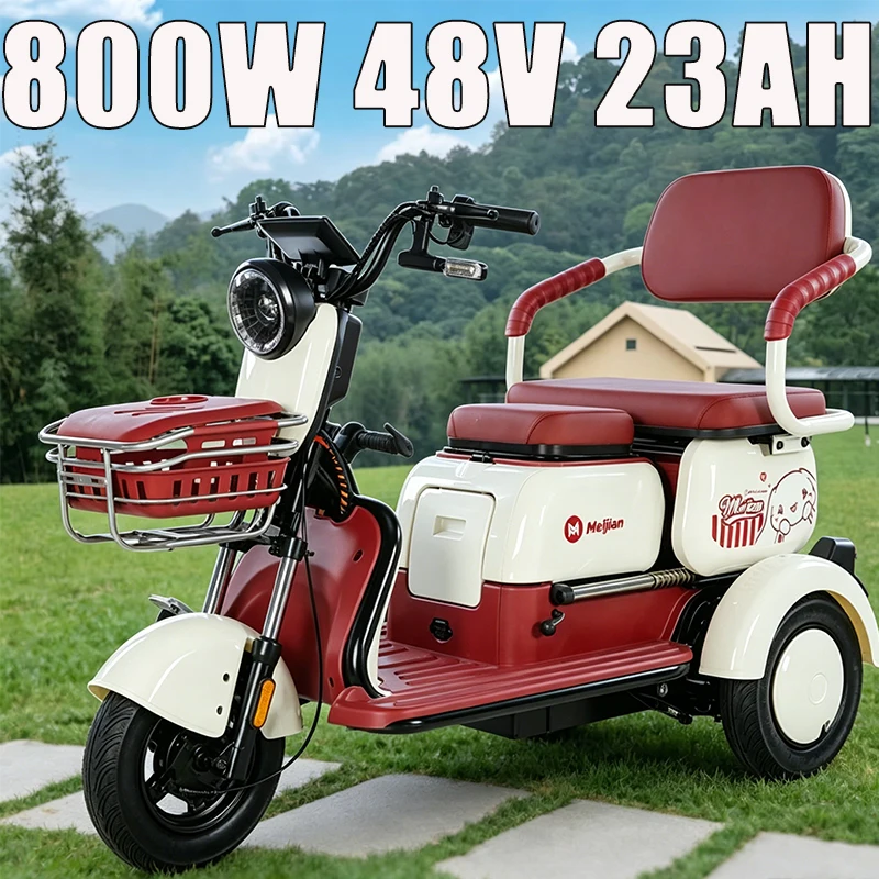 Electric Scooter Stable E-Tricycle For Moms Elderly Daily City Commute 72V 23AH  800W Motor For Picking Up Kids & Family Travel