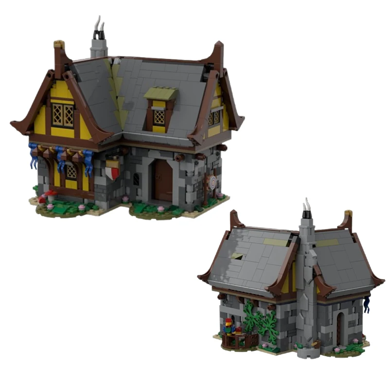 スポットMOC- 134909   1114 個小さな粒子アセンブリビルディングブロック中世の建物居酒屋城モデルおもちゃギフトセット