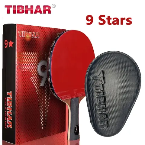 TIBHAR 9 스타 탁구 라켓 우수한 끈적 고무 탄소 블레이드 탁구 라켓 전문 Pimples-in Sticky Original Best5 TIBHAR 9 스타 탁구 라켓 우수한 끈적 고무 탄소 블레이드 탁구 라켓 전문 Pimples-in Sticky Original Best5