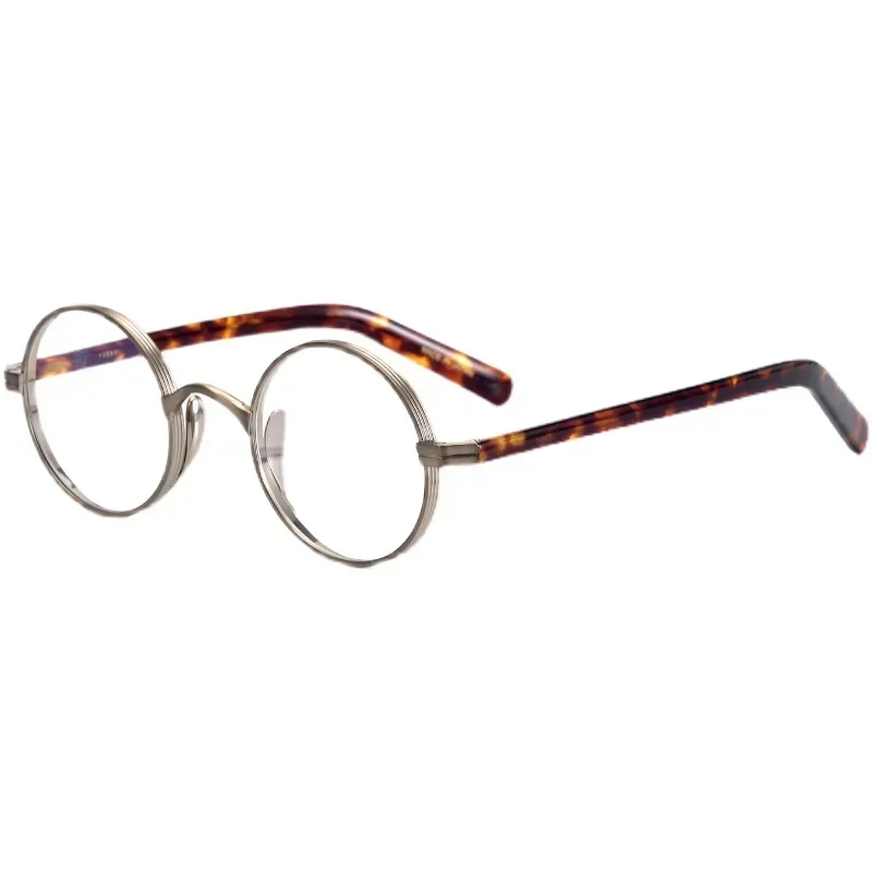 frame retro glasses ultra-light size face can be equipped with pure titanium men and women thin myopia anti-blue light