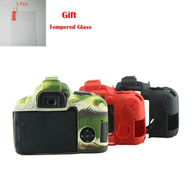 For Canon EOS 800D Protective Case Soft Shell Shockproof Scratch-Resistant camera bag Silicone Cases + 1PCS Free Tempered Film