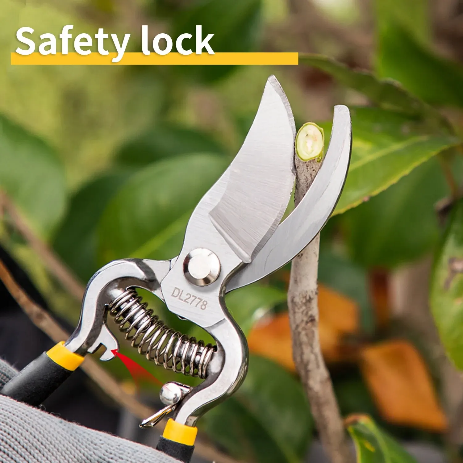 Deli 8.5 Inch Garden Tools Secateurs Bonsai Shears Metal Gardening Scissor Pruning Tool Hand Clippers For Garden Beak Scissors