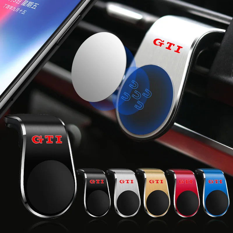Magnetische Auto-Handyhalterung Lüftungsschlitz-Halterung Mobiltelefon-Ständer GPS-Emblem für VW GTI CC Golf 6 7 GTI Tiguan Passat B5 B6 B7