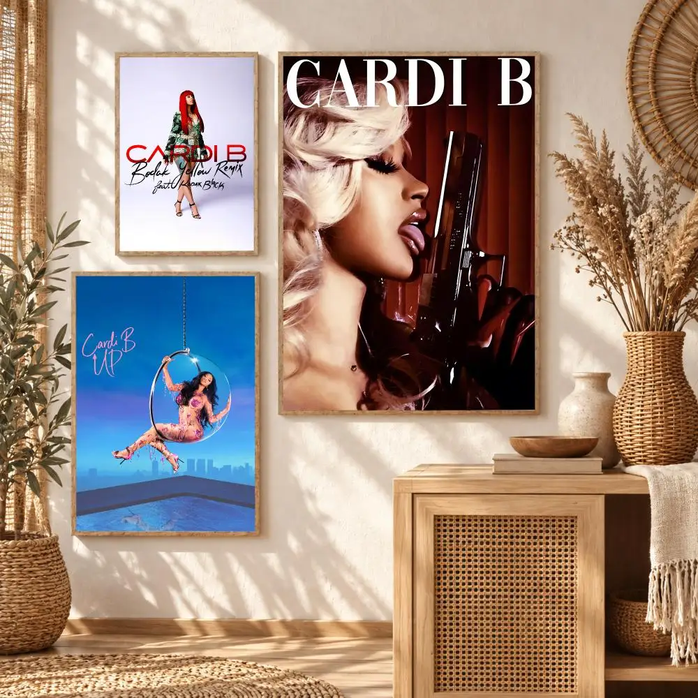 Singer C-Cardi B Glamorous Iconic Poster Premium Modern Waterproof Wall Art Pictures for Bedroom Living Room Bar Decor