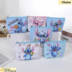 Disney Stitch Mini Coin Purse para crianças, Anime bonito dos desenhos animados, PU Key Case, Saco de armazenamento, Carteira Kawaii para crianças 10 principais vendas carteira escolar infantil - №1