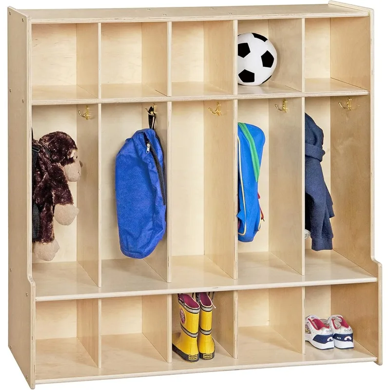 5-Section Coat Locker with Bench & Cubby Storage for Kids, Backpack Organizer with Cubbies Storage for Daycare, Preschool