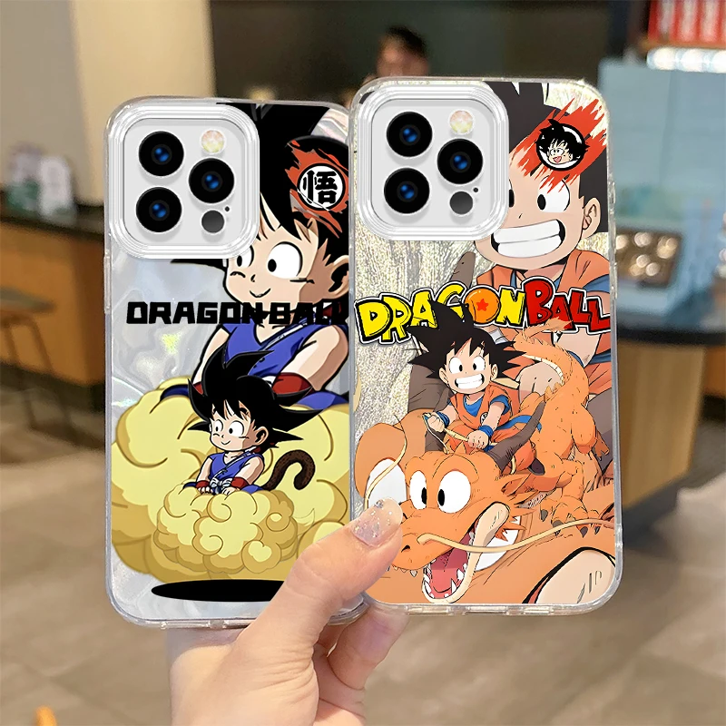 New D-Dragon Balls Goku Anime Gradient Phone Case for iPhone 16 15 14 13 12 11 8 7 6 Pro Max Plus XS XR Hard Non-Slip Back Cover