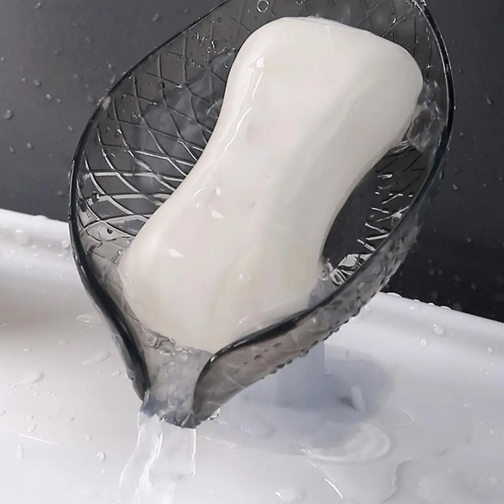 Leaf Shape Soap Box Drain Soap Holder Storage Bathroom Supplies Soap Rack Bathroom Accessories Tray Gadgets