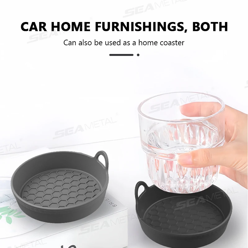 BLALION 2Pcs Car Cup Holder Coaster Silicone Cup Holder Insert Universal Non-Slip Cup Holders Car Interior Parts Silent Cup Pad image 4