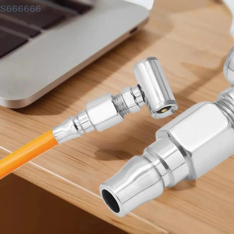 Motorcycle Tire Replacement Adapter, Multifunction Silver Inflator, 1-Piece Quick Connect Inflatable Nozzle.