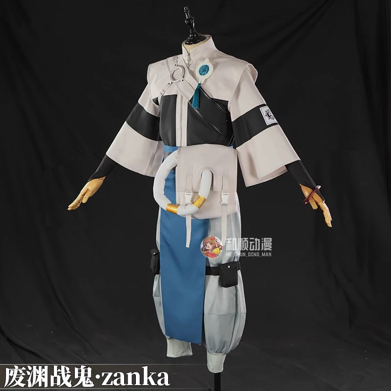 Gachiakuta Zanka Cosplay Costume Wig Zanka Nijiku Uniform Earrings Akuta Cleaners Halloween Party Women Men Festival Outfit view 2