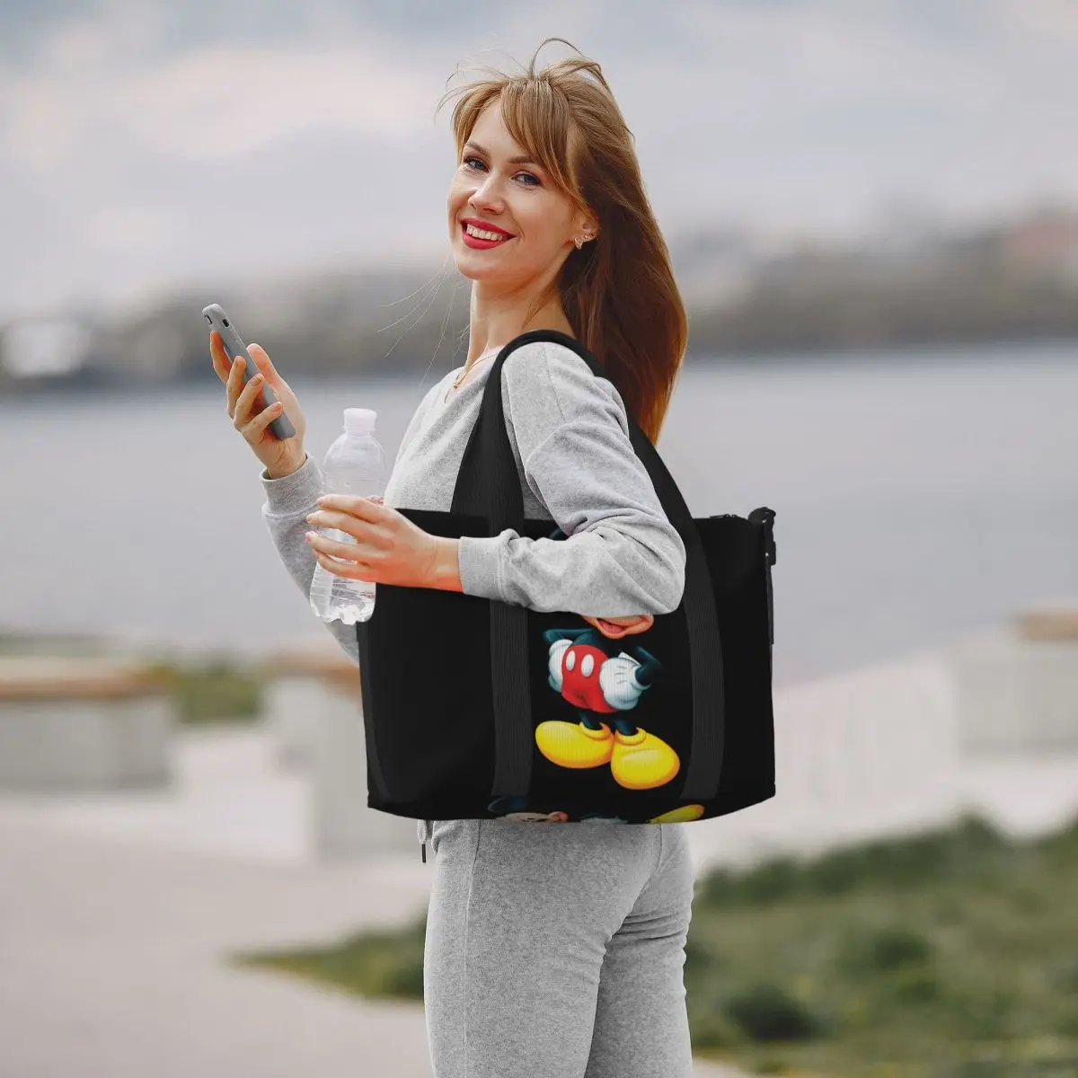 Borse da viaggio da spiaggia per palestra da donna di grande capacità personalizzate con borsa tote di Topolino Minnie