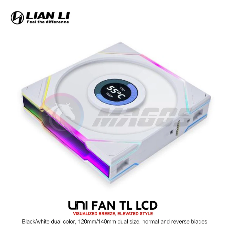 Imagem -03 - Lian li Lcd-case Fan Frente e Verso Monitor Display Tl120 Tl140 16 400x400 pc Pcs Pack Nova Chegada