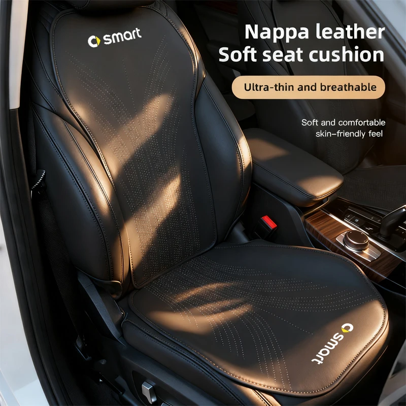 

Car Nappa Leather Seat Cushion Ultra-Thin Breathable Seat Pad For Smart Fortwo 451 450 453 EQ Forfour Roadster Forjeremy Cabrio