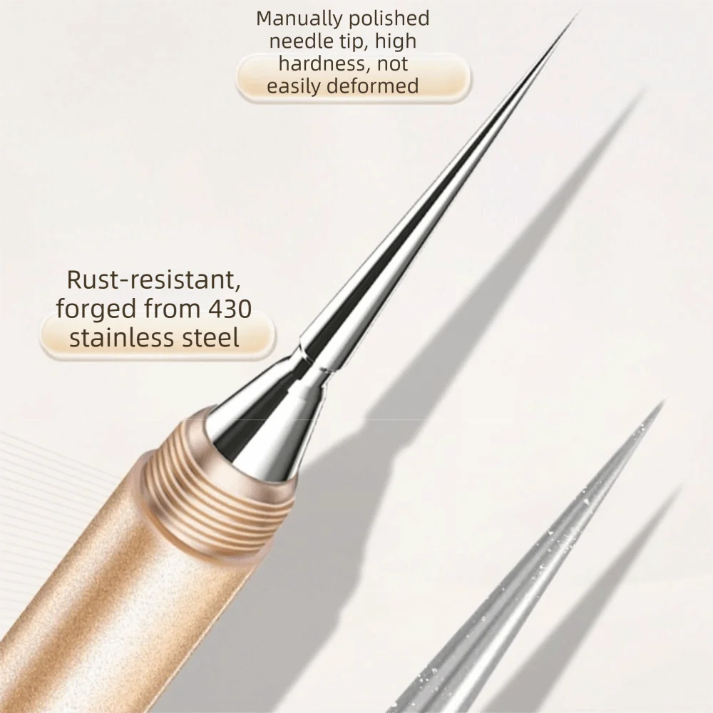 Double-Ended Blackhead Extractor Sharp Tip Stainless Needles Comedone Remover Rust-proof with Cover Acne Removal Tool