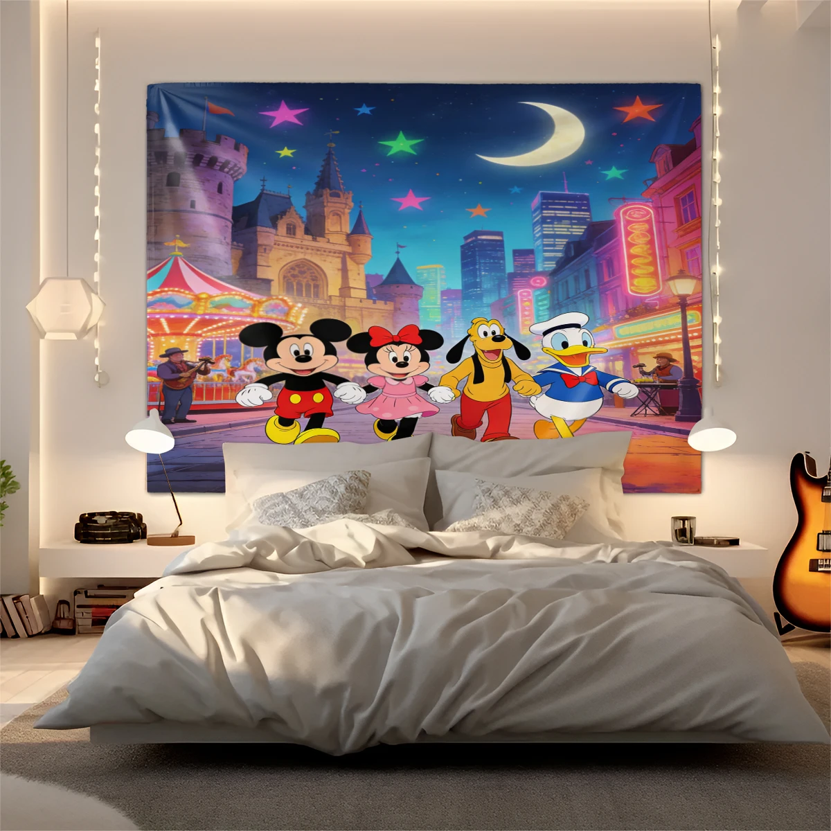 

Fan Favorite Disney Mickey Minnie Tapestry Fashion Cute Cartoon Room Divider Dorm Bedroom Living Corridor Lounge Birthday Gift