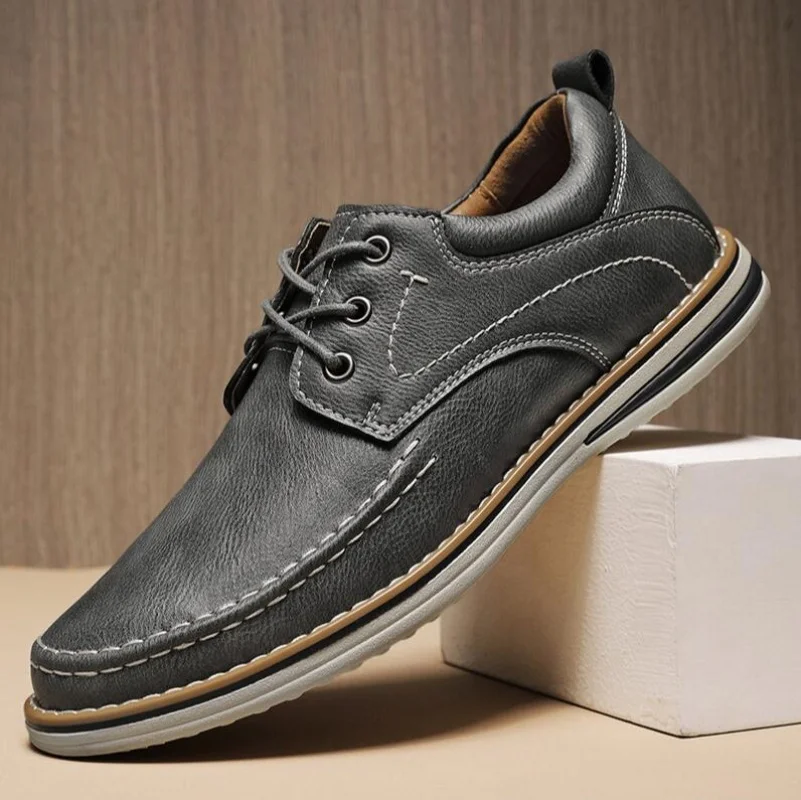 Genuine Leather Men Dress Shoes Oxfords Brogue Lace Up Mens Casual Shoes Luxury Brand Moccasins Loafers Size 38-46