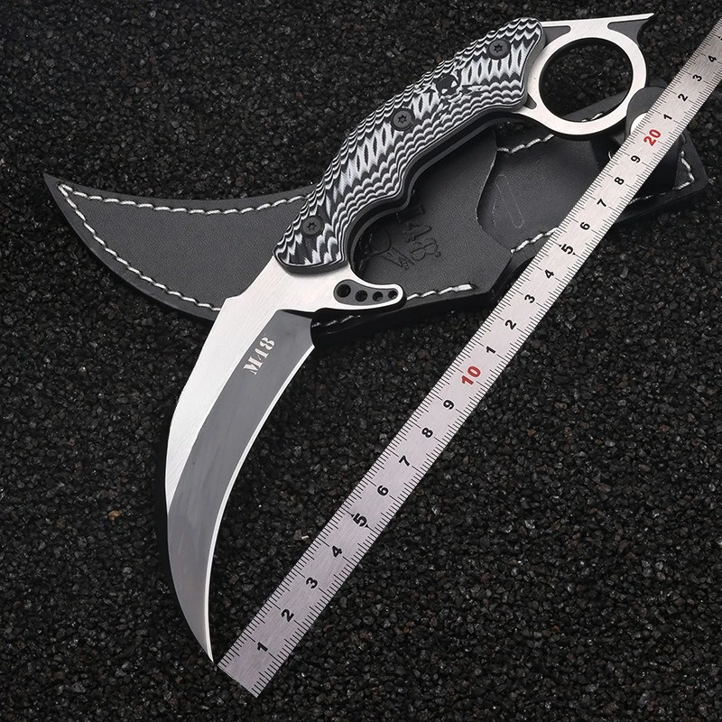 Outdoor wilderness survival, high hardness integrated steel sharp knife, hiking and opening multi-functional claw