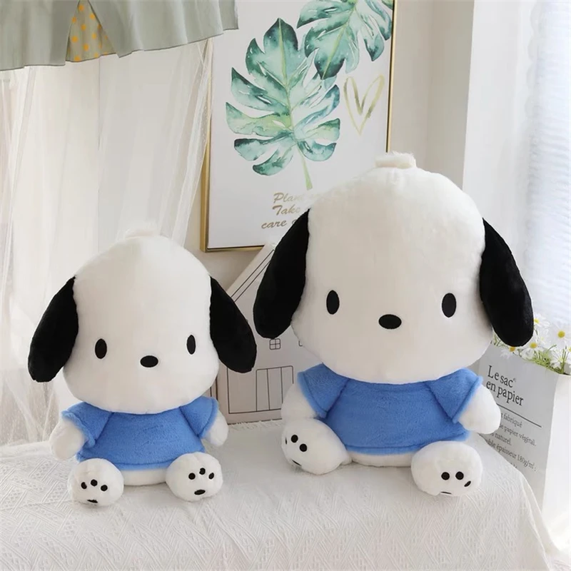 Large Size Sanrio Pochacco Cartoon Stuffed Doll Pillow Anime Kawaii Soft Plush Toy Sofa Cushion Plushie Christmas Gift For Girls