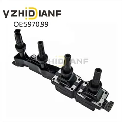 Ignition Coil 597099 597080 For Peugeot 206 307 308 408 Citroen C2 C3 C4 Engine Parts Direct Fit