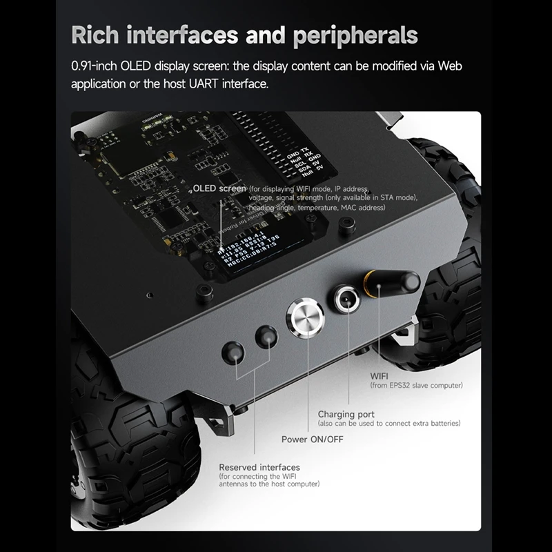 WAVE ROVER 4WD Mobile Robot Chassis Car Support Onboard ESP32 Module For Raspberry Pi 4B Zero Jetson Nano Spare Parts