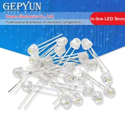 100PCS 5mm Super Bright White Light-emitting Diode Water Clear  DIP LED Straw Hat Red Yellow Blue Green Orange Purple Astigmia