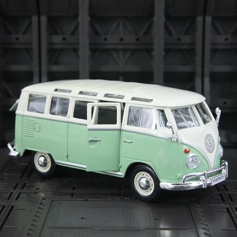 Maisto 1:25, Modelo de Coche de Aleación Volkswagen Van Samba, Autobús Retro, Decoración Estática de Colección, Detalles Enriquecidos, Mano de Obra Fina