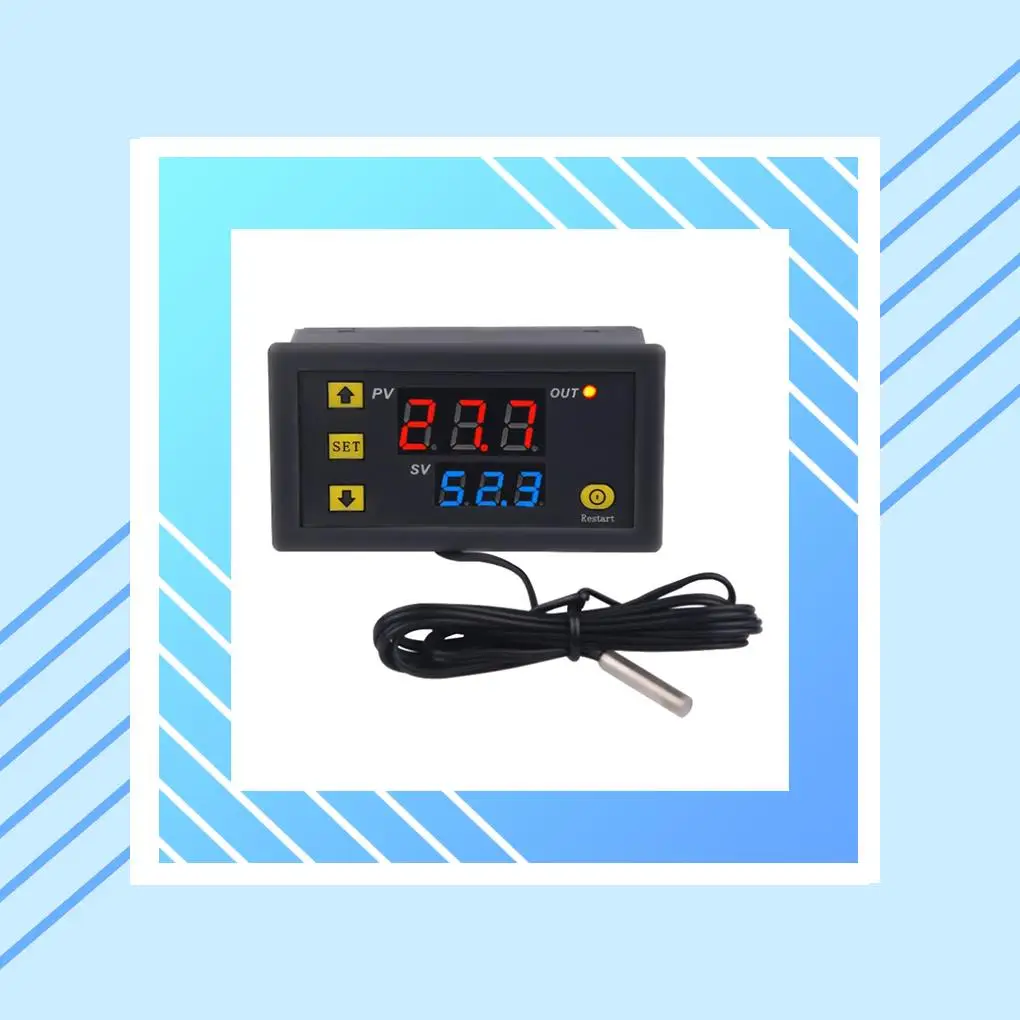 W3230 DC 12V 24V AC110-220V Probe Line Digital Temperature Control LED Thermostat Regulator Heat/Cooling Control Thermoregulator