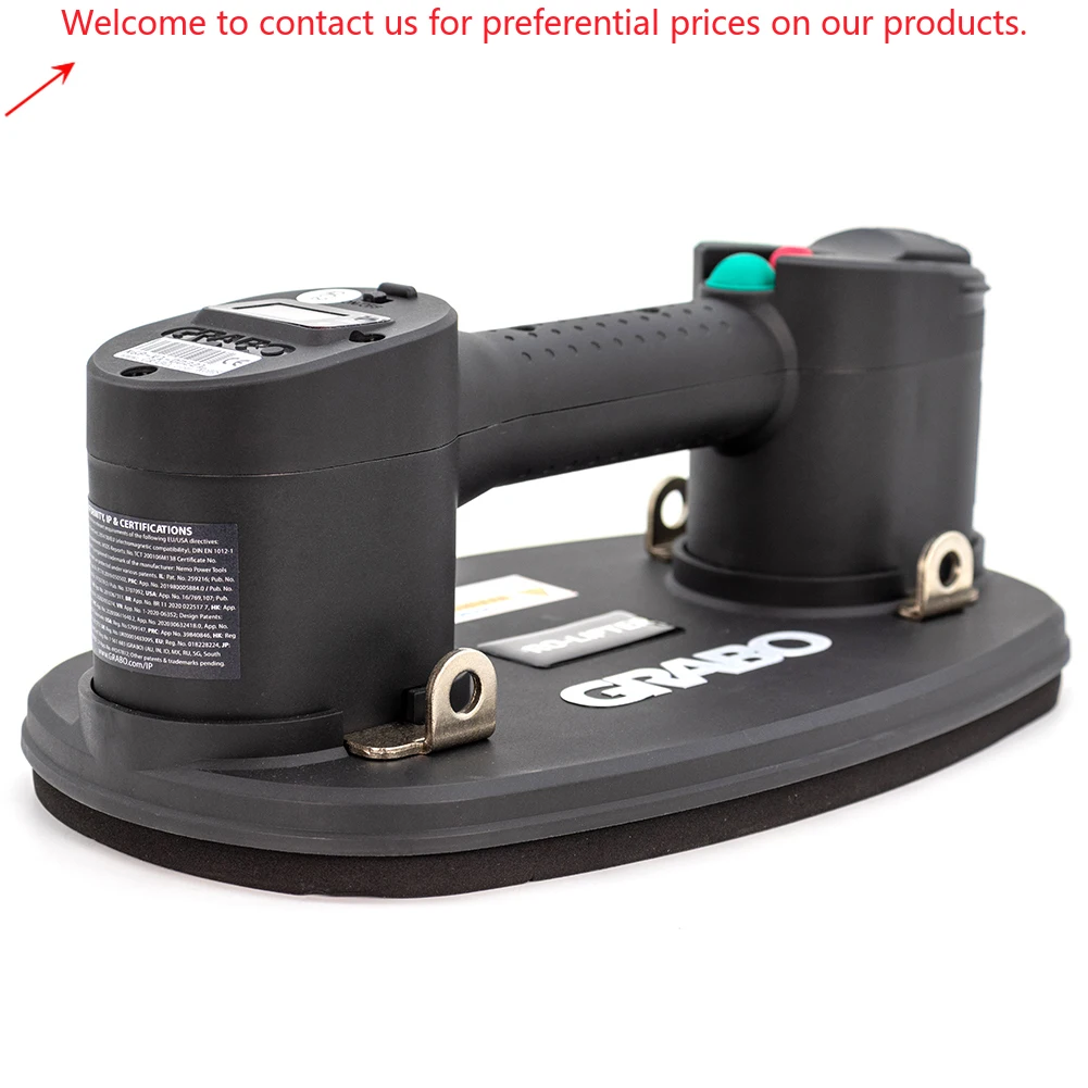 

Grabo Pro Battery Suction Cup With Digital Display For Glass Tile Carry Heavy Objects Clamp