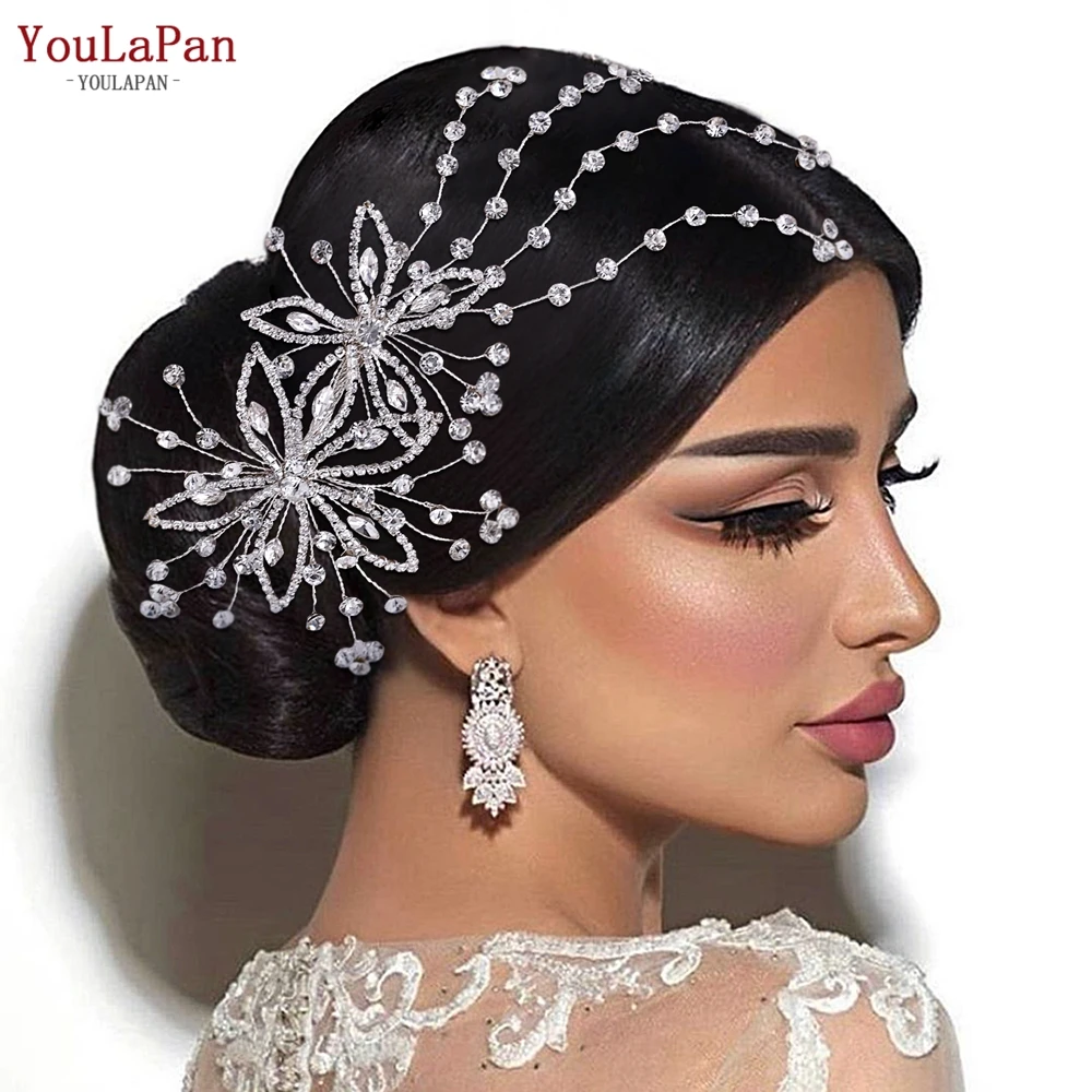 

YouLaPan Romantic Wedding Combs Sweet Flowers Rhinestone Hair Comb Trendy Bridal Hair Vine Piece Women Hair Accessories HP499