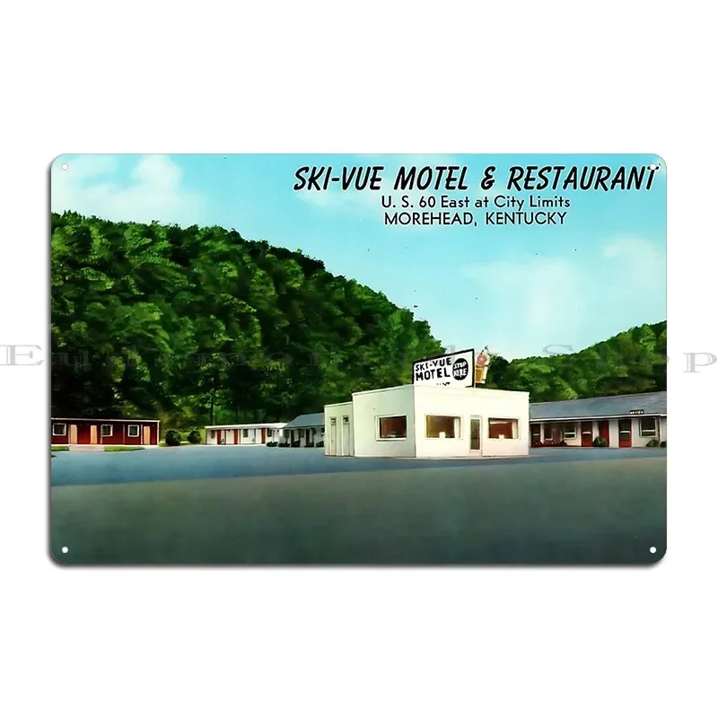 Ski Vue Motel And Restaurant Joezplace Metal Sign Painting Iron Cinema Garage Plaques Club Tin Sign Poster