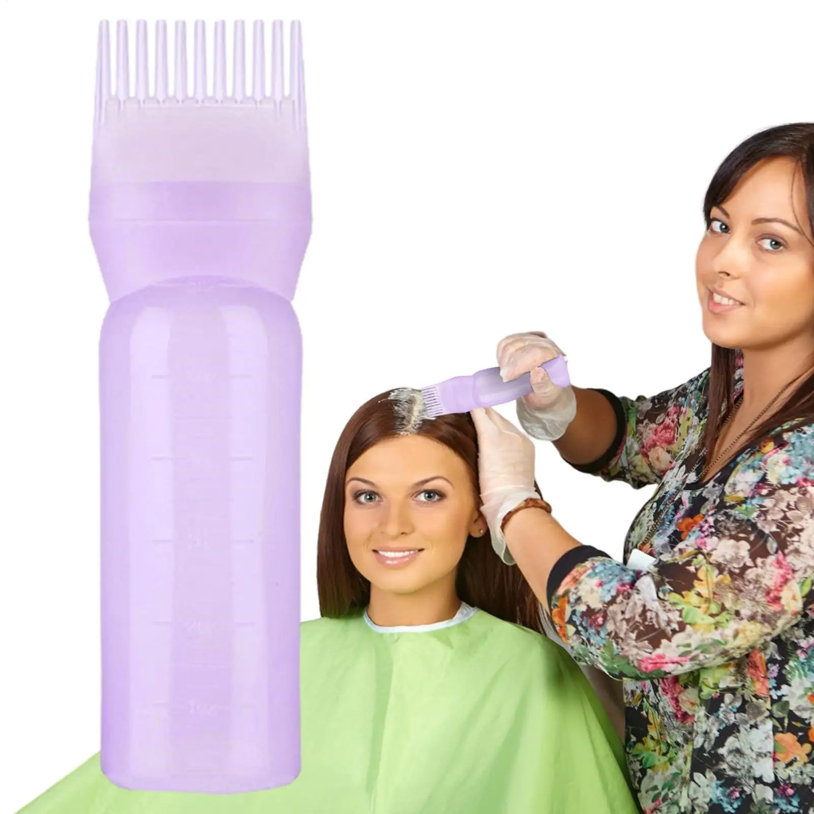 Hair Dye Comb Bottle With Scale Barbershop Hairdresser Coloring Supplies Hair Styling Tool For Short Hair Coloring