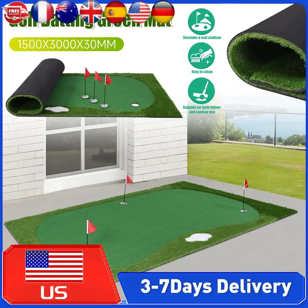 

Тренировочный коврик для гольфа 3х1,5 м для отработки ударов, для дома и улицы, с 3 флагами, для отработки ударов, драйвинга, чиппинга и гольф-тренировок