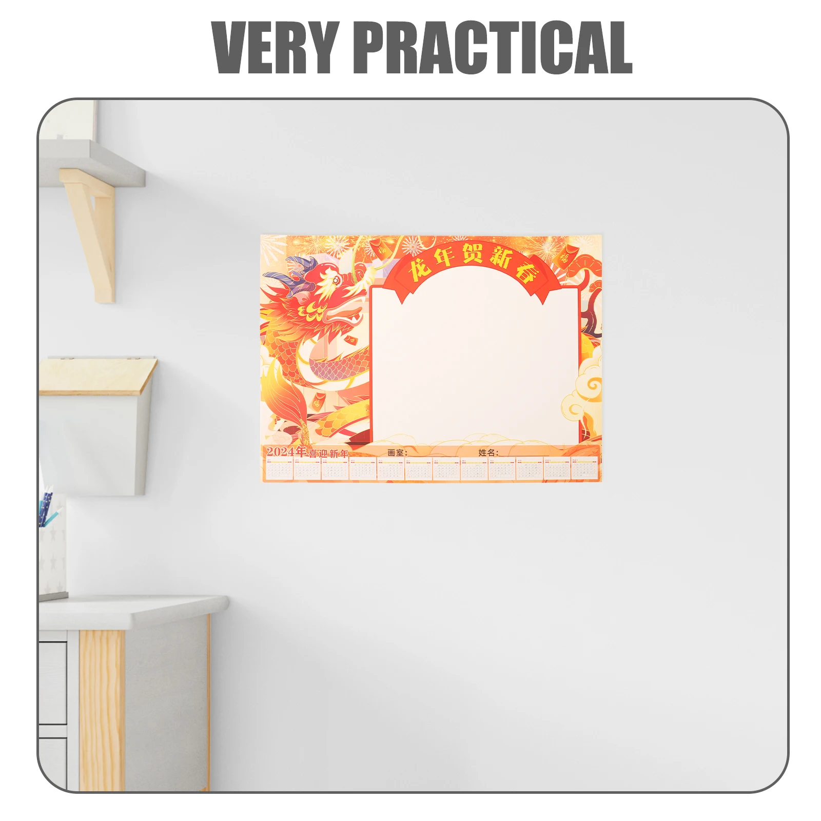 

25 Sheets Year of The Dragon Calendar Desktop Graffiti Calendars Hand Drawing Child
