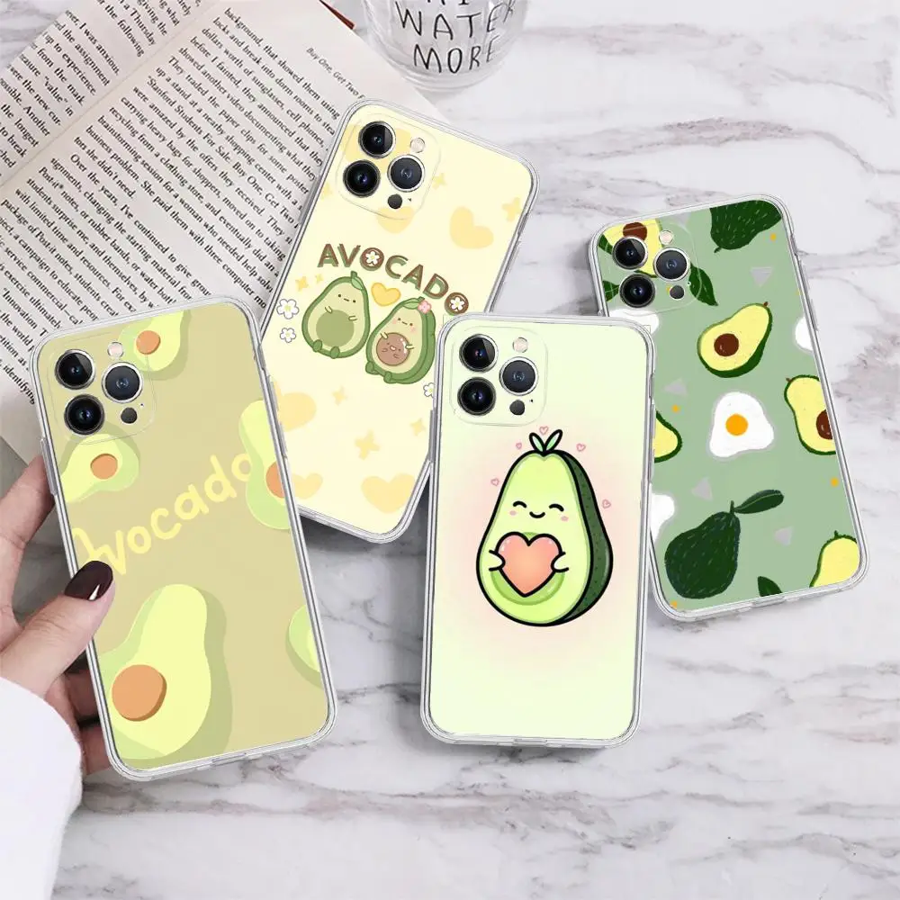 Avocado Fruit Phone Case For IPhone 15 14 13 12 Mini 11 Pro XS Max X XR SE 6 7 8 Plus Soft Silicone Cover